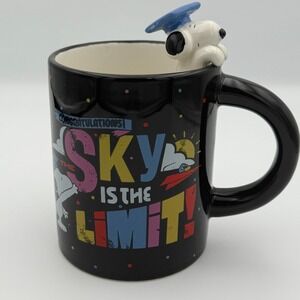 New! Peanut Snoopy 3D Graduation Mug "The Sky Is The Limit!"